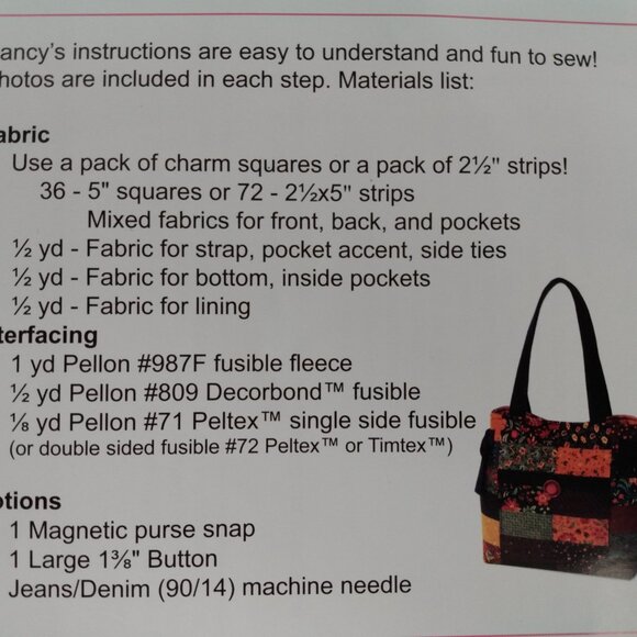 Quilted Purse Sewing Pattern Hamptons Handbag by Pink Sand Beach Designs - Picture 6 of 8